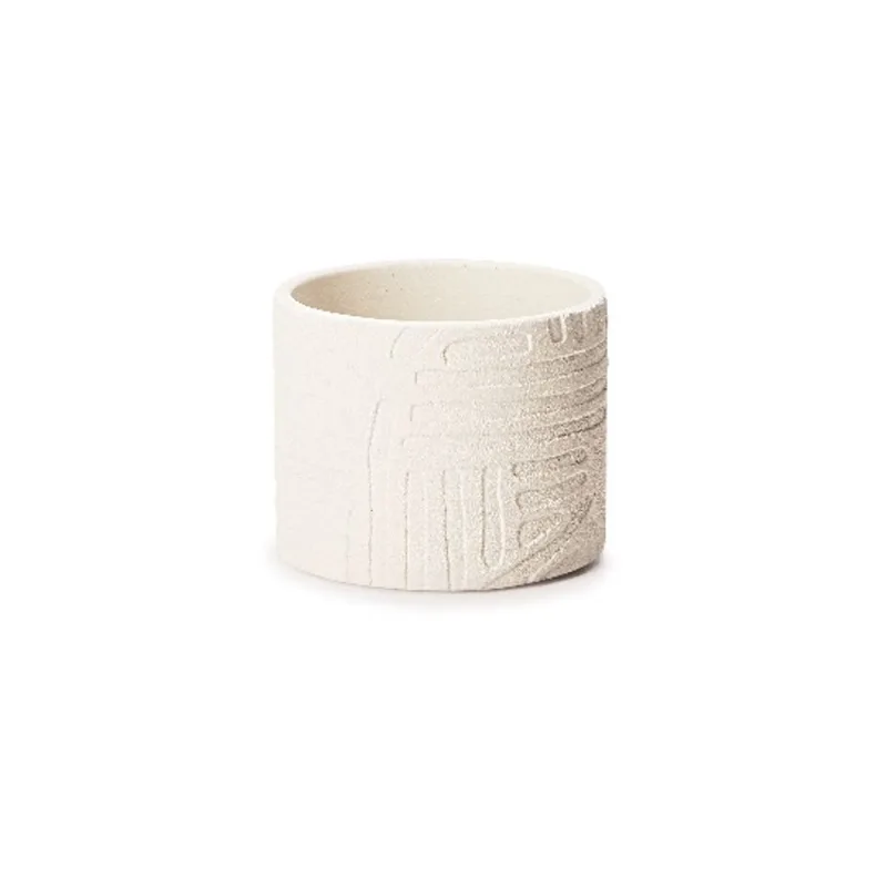 Cachepot Em Cimento P Off White 12x14,5x14,5cm Mart