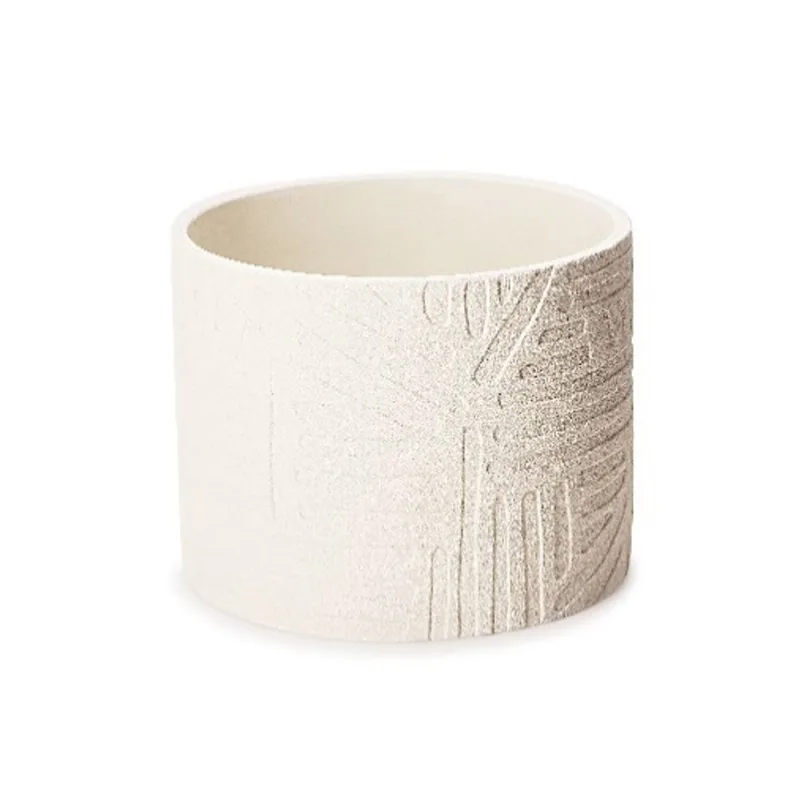 Cachepot Em Cimento M Off White 15x18,5x18,5cm Mart