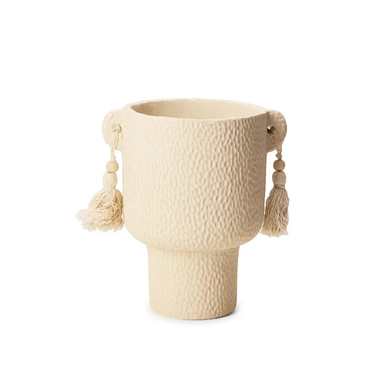 Cachepot Em Cimento Off White 20X 18X 14Cm