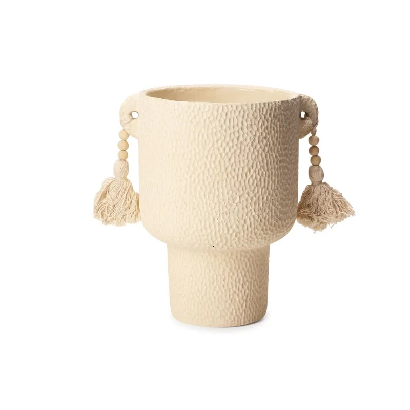Cachepot Em Cimento Off White 25X 22X 18Cm