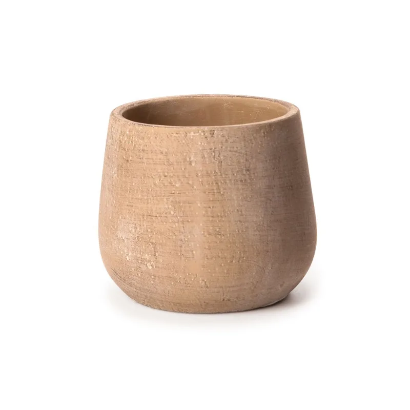 Cachepot Em Cimento Bege 14X 16X 16Cm