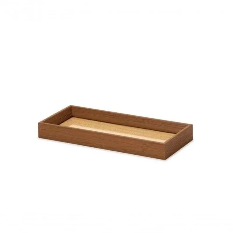 Bandeja Retangular Em Mdf E Rattan 38x18x3,5cm 15670 Mart