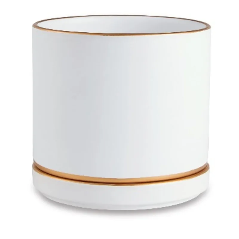Cachepot Em Ceramica G Branco 13x14x14cm Mart