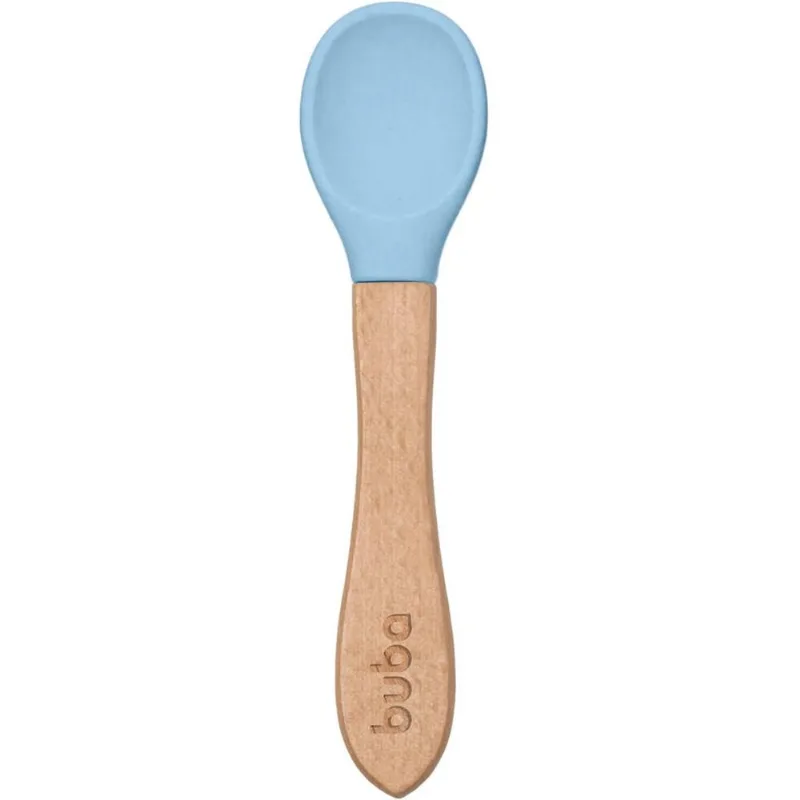 Colher Silicone E Bambu - Buba - Azul