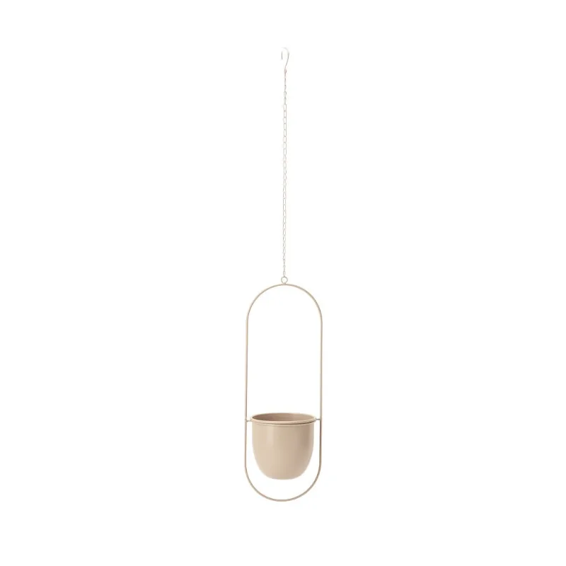 Cachepot Pendente Em Metal Nude 100X 17,5X 15Cm