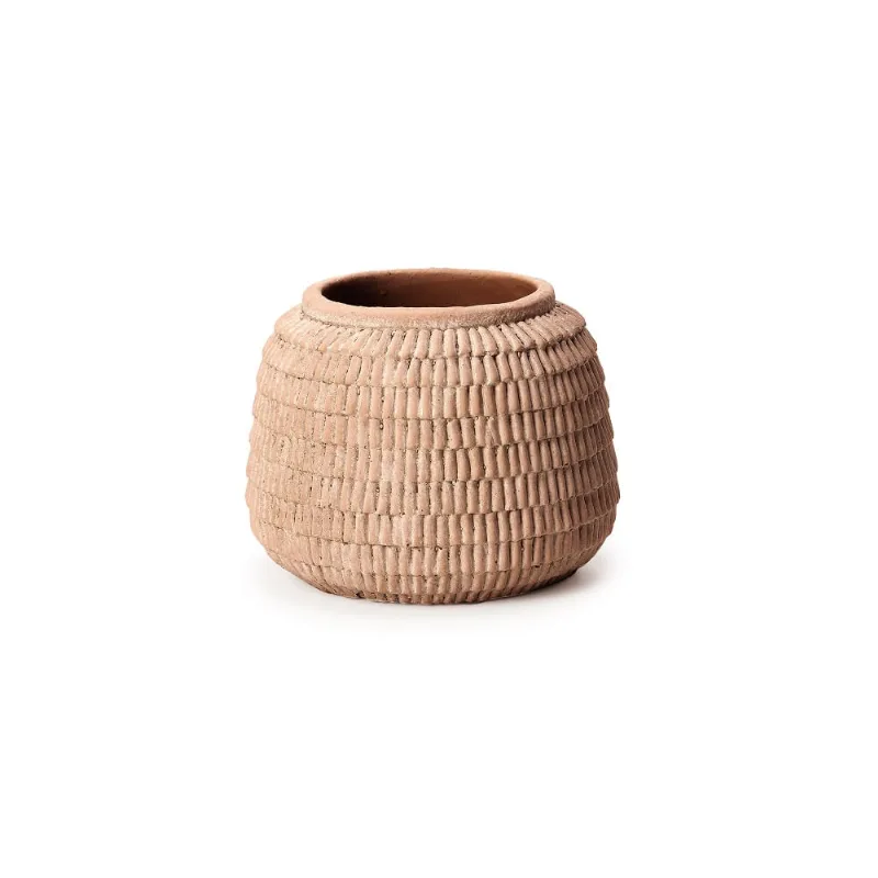 Cachepot Em Cimento Marrom 13X 16,5X 16,5Cm