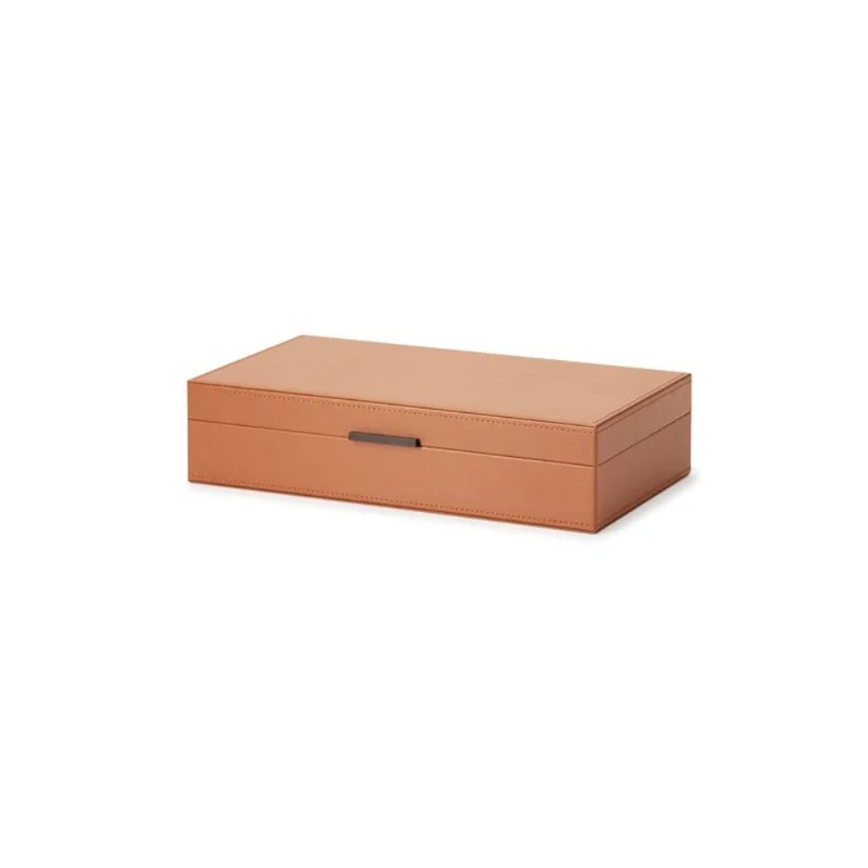 Caixa em mdf com revestimento em pu caramelo M