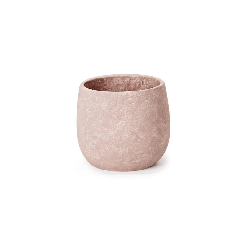 Cachepot Em Cimento Rosa 13X 15X 15Cm