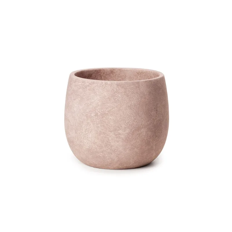 Cachepot Em Cimento Rosa 16X 18,5X 18,5Cm