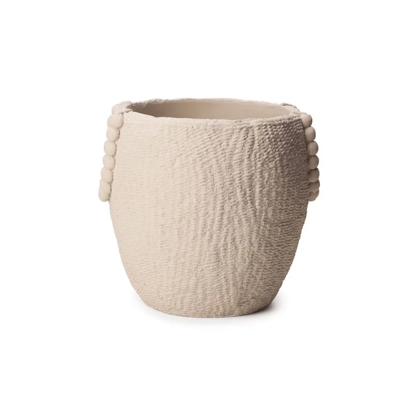 Cachepot Em Cimento Off White 21,5X 24X 23Cm