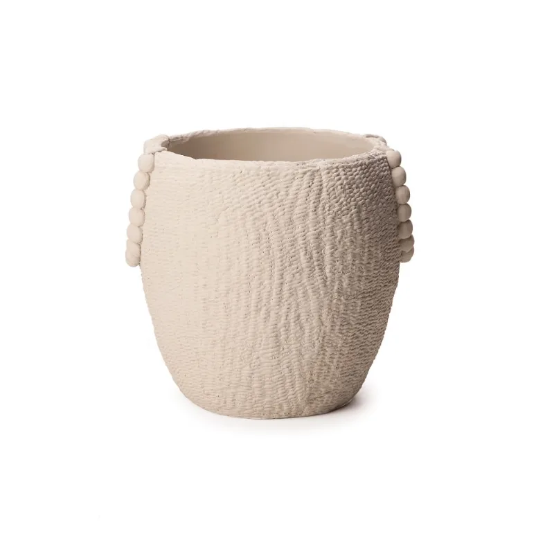 Cachepot Em Cimento Off White 26X 28X 26Cm