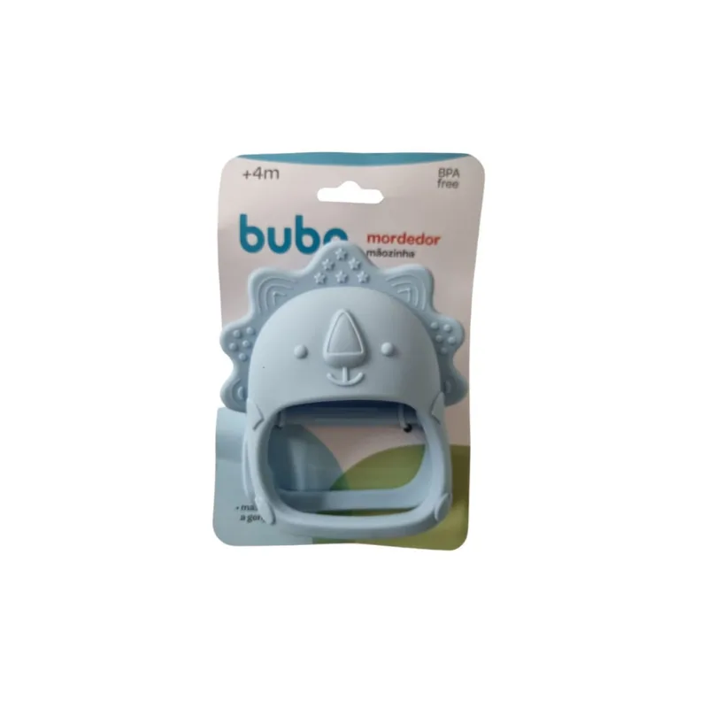 Brinquedo Mordedor Mãozinha Azul Para Bebê 16232 - Buba