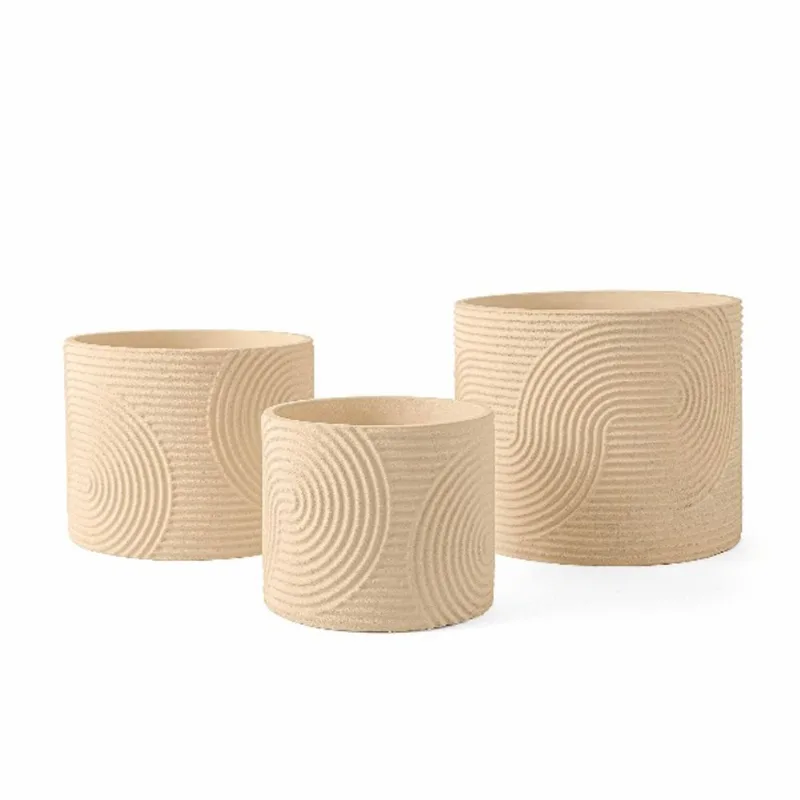 Cachepot Em Cimento P Bege 13x16,5x16,5cm Mart
