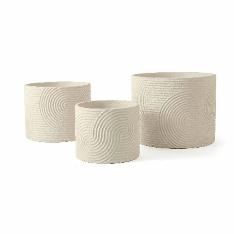 Cachepot Em Cimento M Off White 16x20x20cm Mart
