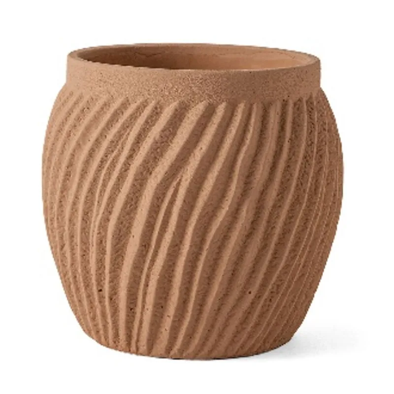 Cachepot Em Cimento Marrom 19X 21X 21Cm