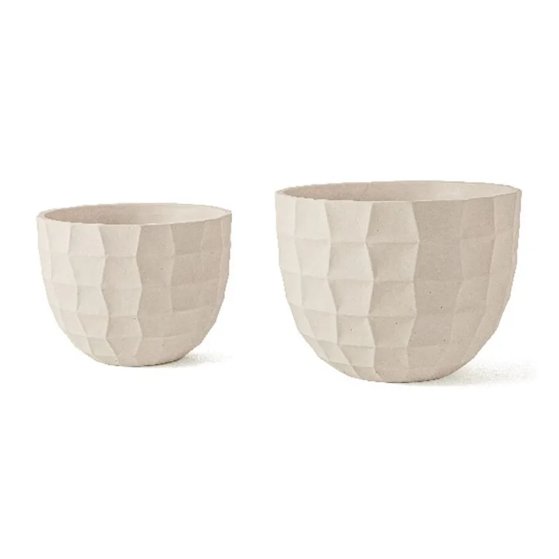 Cachepot Em Cimento G Off White 18,5x24x24cm Mart