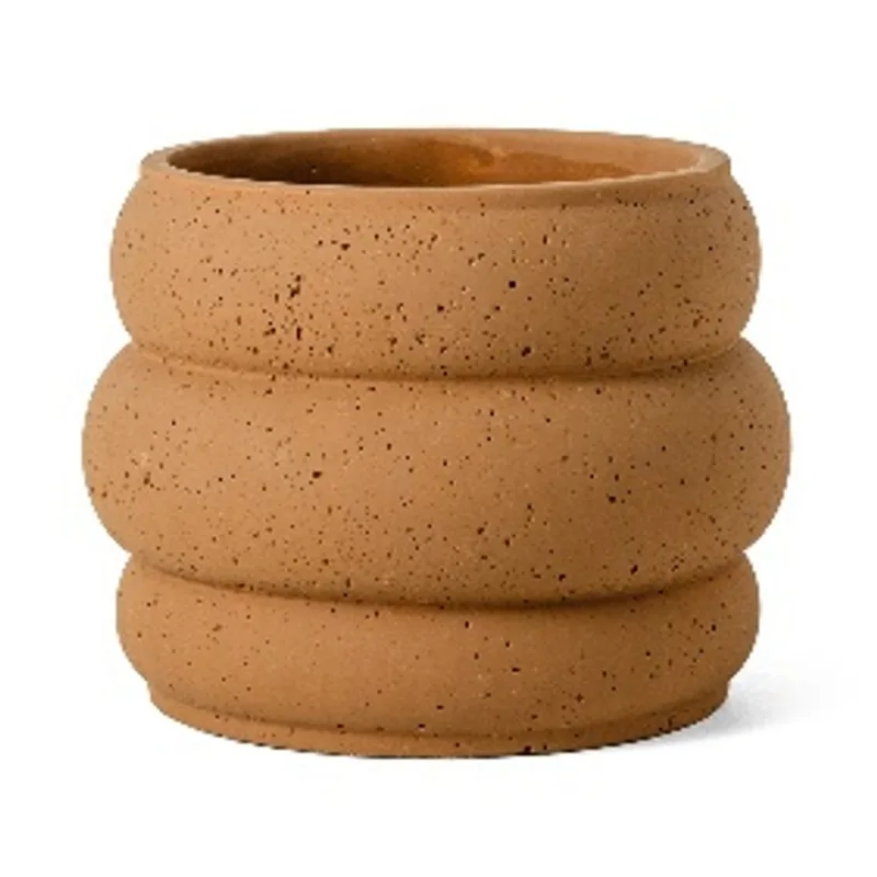 Cachepot Em Cimento Marrom 13X 17X 17Cm
