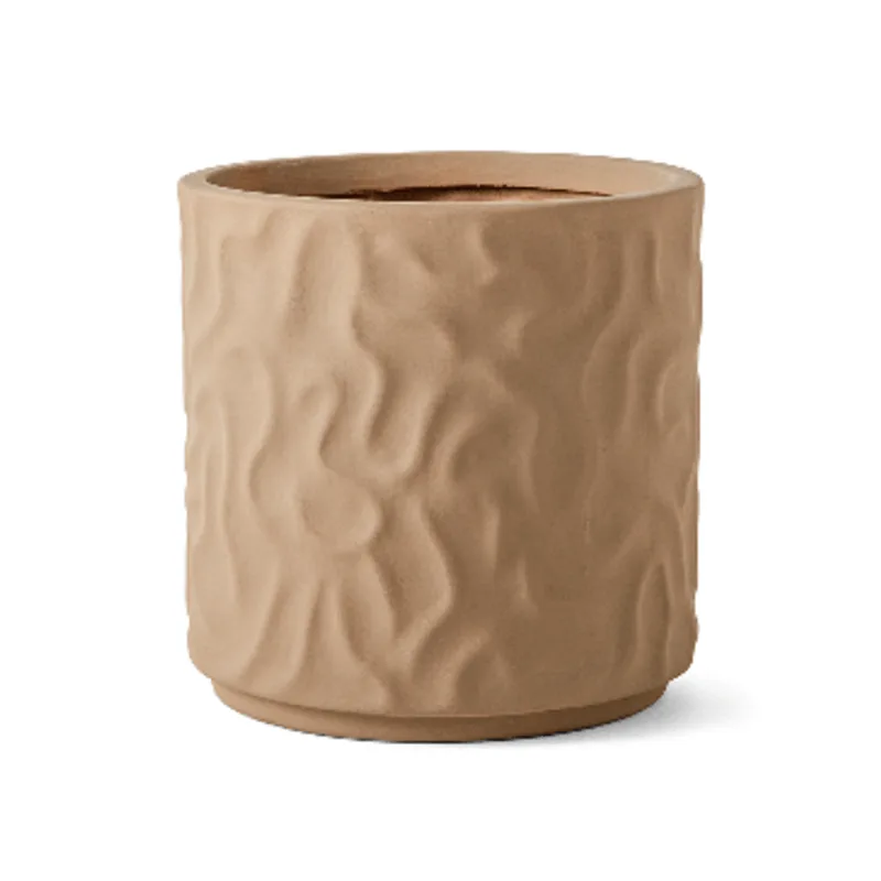 Cachepot Em Ceramica Cinza 16,5X 16X 16Cm