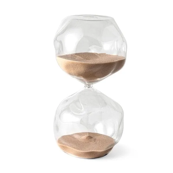 Ampulheta De Vidro 60 Minutos 19cm Areia Bege - LC