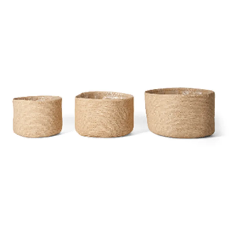 Cachepot em fibra sintética M bege 13x20x20cm Mart