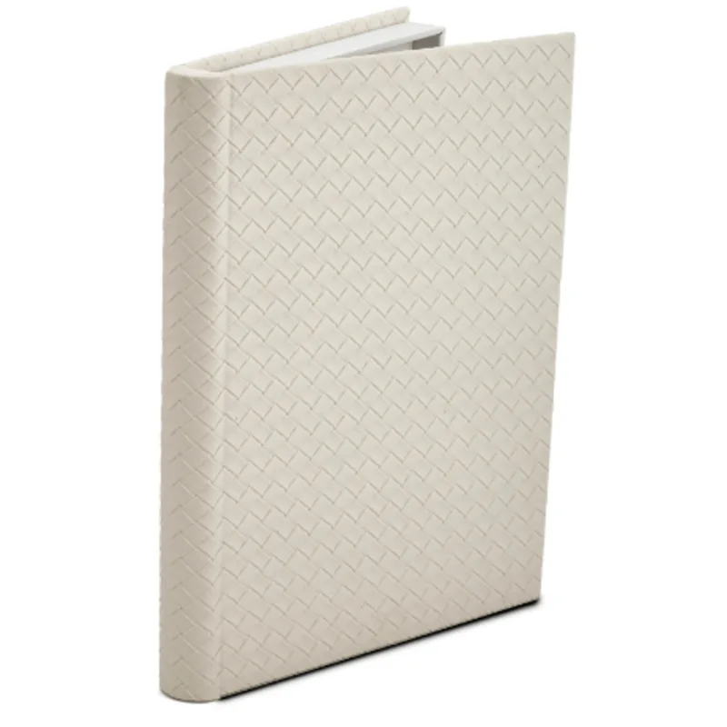 livro caixa em mdf com revestimento em pu off white mart presente