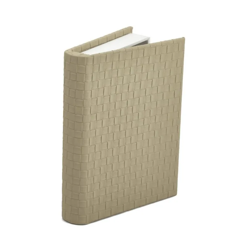 Livro-caixa em mdf com revestimento em pu bege mart