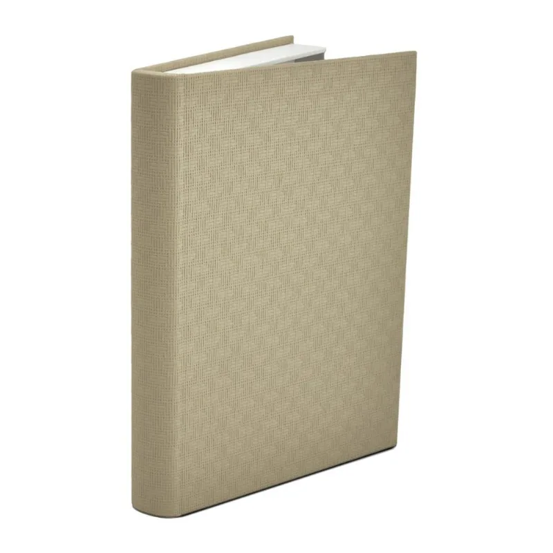 Livro-caixa em mdf com revestimento em pu bege mart 32cm