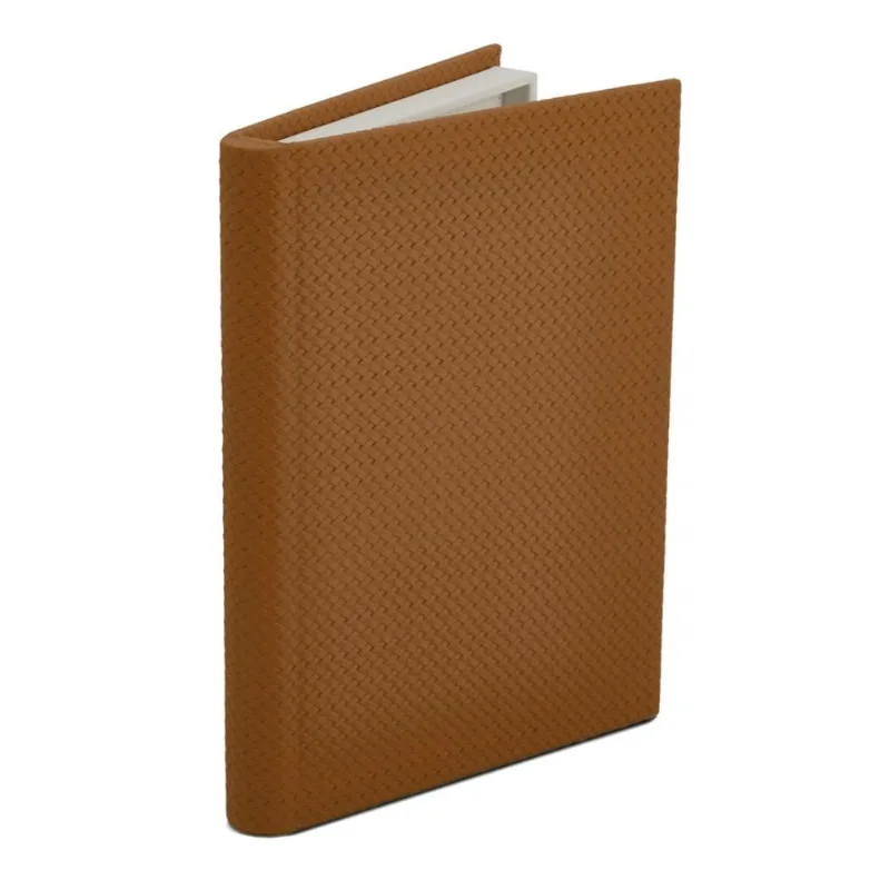 Livro-caixa em mdf com revestimento em pu caramelo mart 23cm