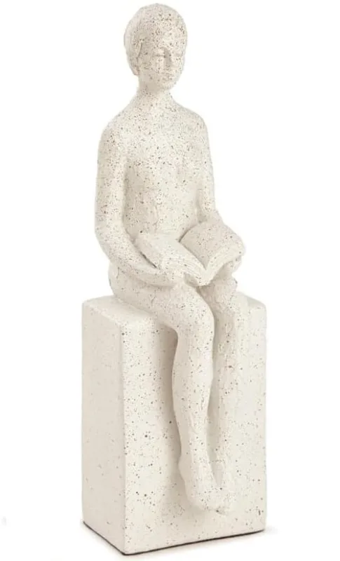Escultura Decorativa Mulher Lendo Resina - LC