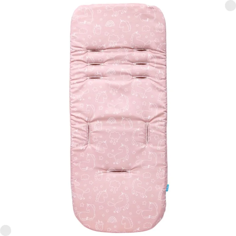 Almofada Carrinho Bebe Dupla Face Universal Unicórnio Rosa 18492 - Buba