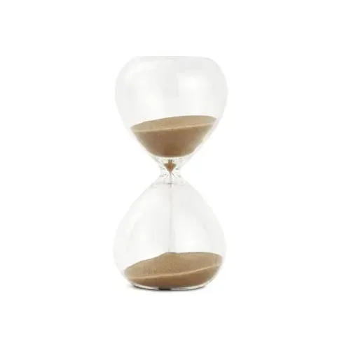 Ampulheta De Vidro 1 Min Areia Bege 6cm - LC