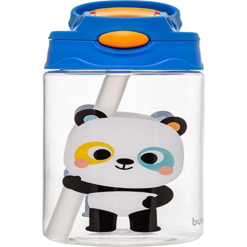 Garrafinha Infantil Tritan 450 Ml Com Canudo Zoo Panda Buba