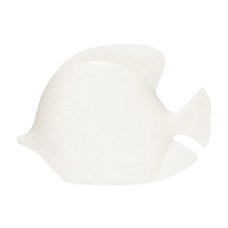 Escultura Peixe 25,5cm Branco Mart Presentes