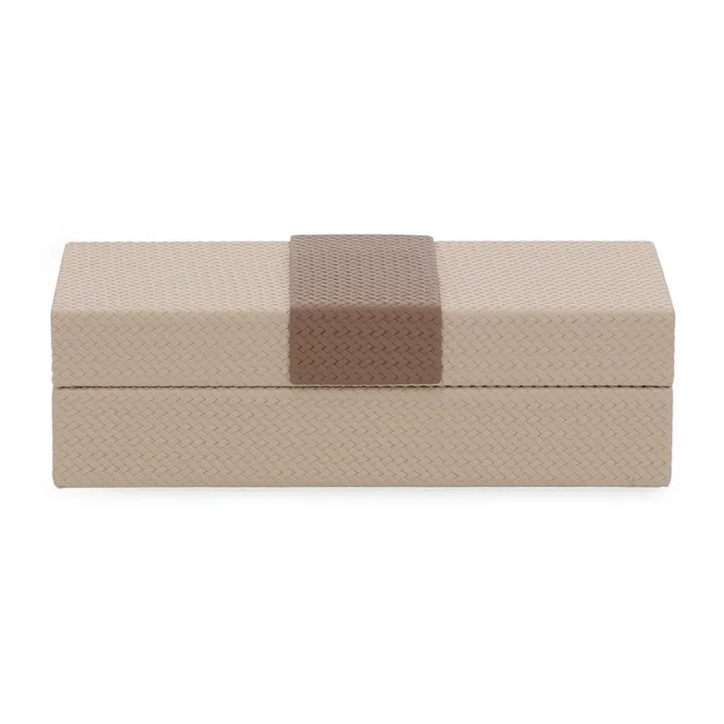 Caixa em mdf com revestimento em pu marrom mart
