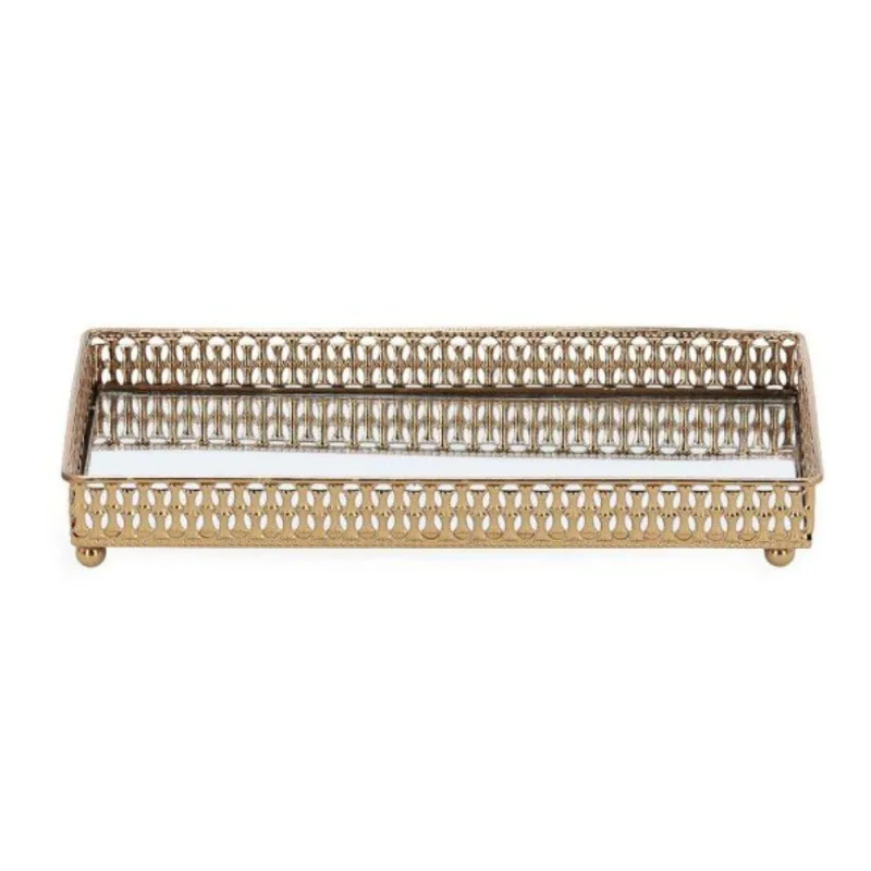 Bandeja Decorativa Em Metal Espelhado 3,5x27x19cm 19464 Mart