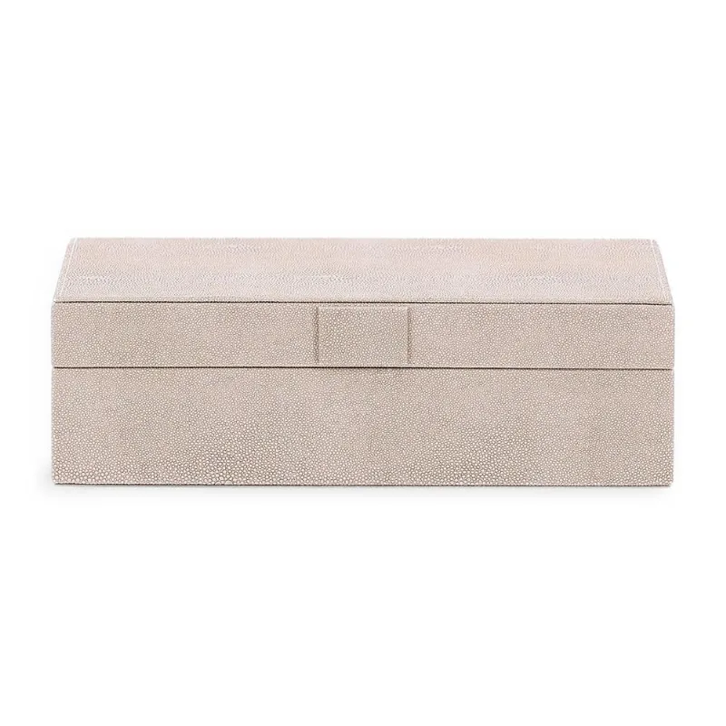 Caixa em mdf com revestimento em pu bege mart