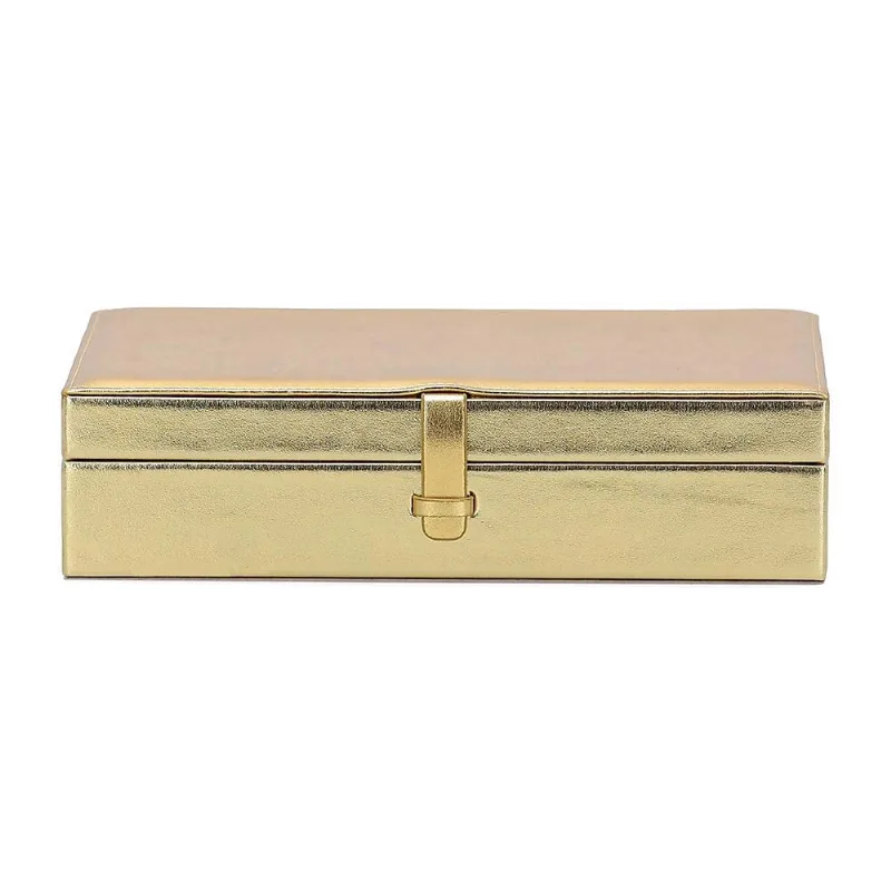 Caixa em mdf com revestimento em pu dourado mart