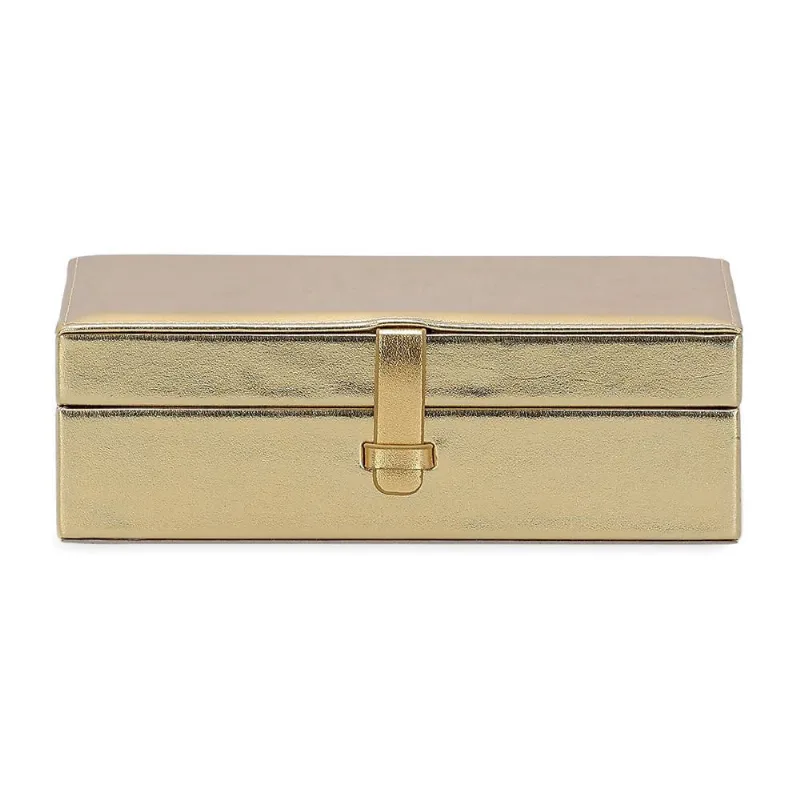 Caixa em mdf com revestimento em pu dourado mart