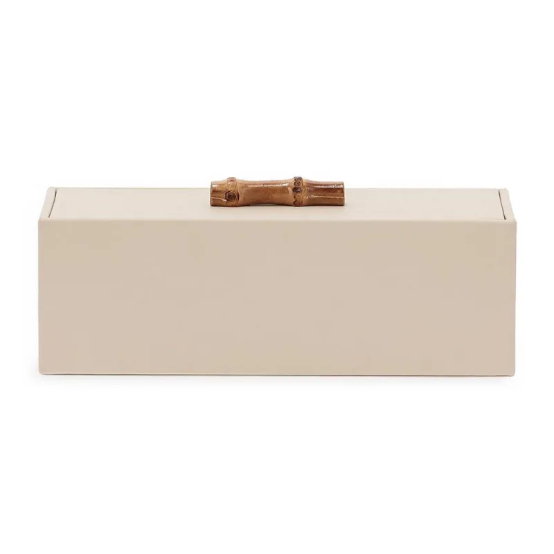 Caixa em mdf com revestimento em pu bege mart