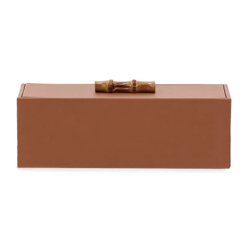 Caixa em mdf com revestimento em pu caramelo mart