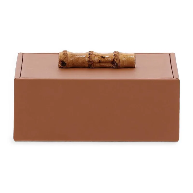 Caixa em mdf com revestimento em pu caramelo mart