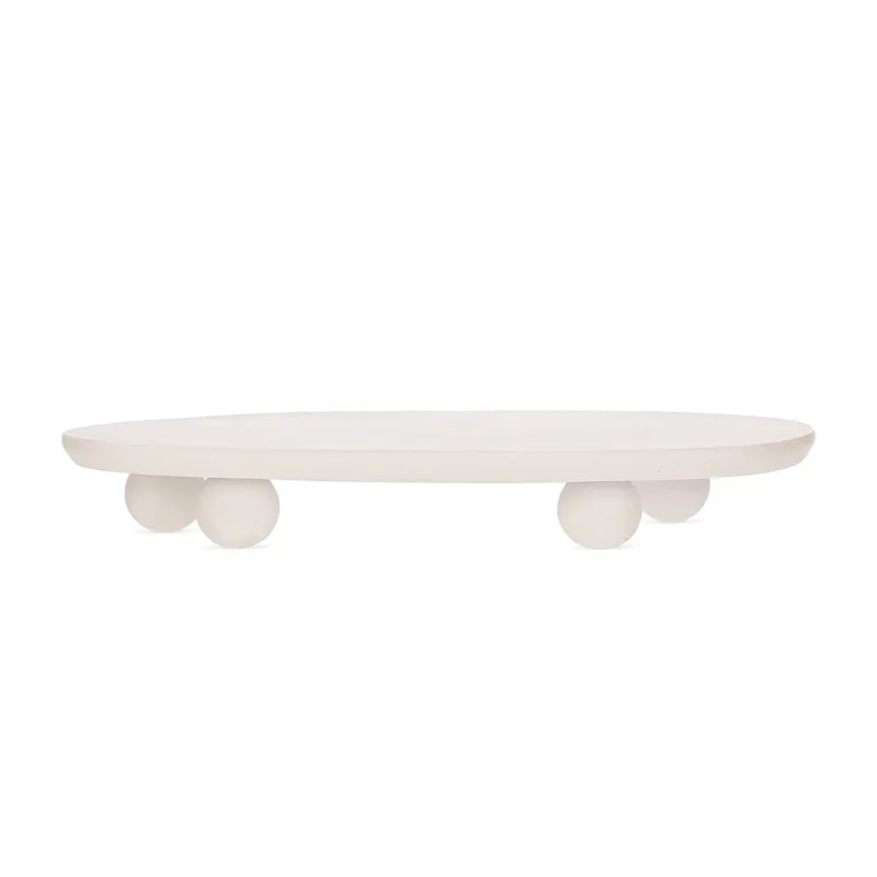 Bandeja em Poliresina 5,5x41,5x22,5 Branco Mart Presentes
