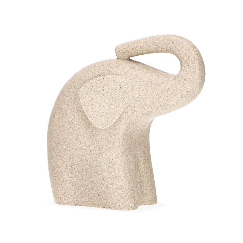 Escultura Elefante em Poliresina 26,5x14cm Off White Mart Presentes Escultura Elefante em Poliresina Off White Mart Presentes