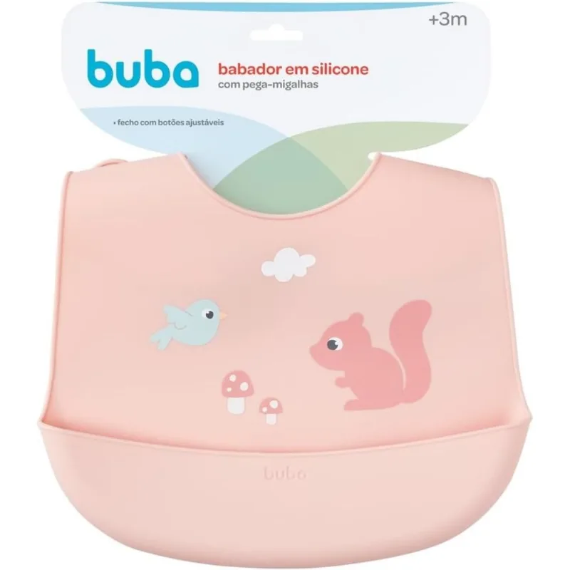 Babador Em Silicone Pega Migalhas Cloudy Esquilo Buba 20886