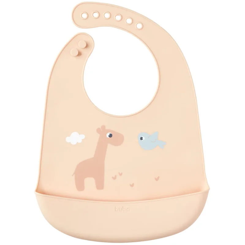 BABADOR DE SILICONE COM PEGA-MIGALHAS CLOUDY BEGE - BUBA