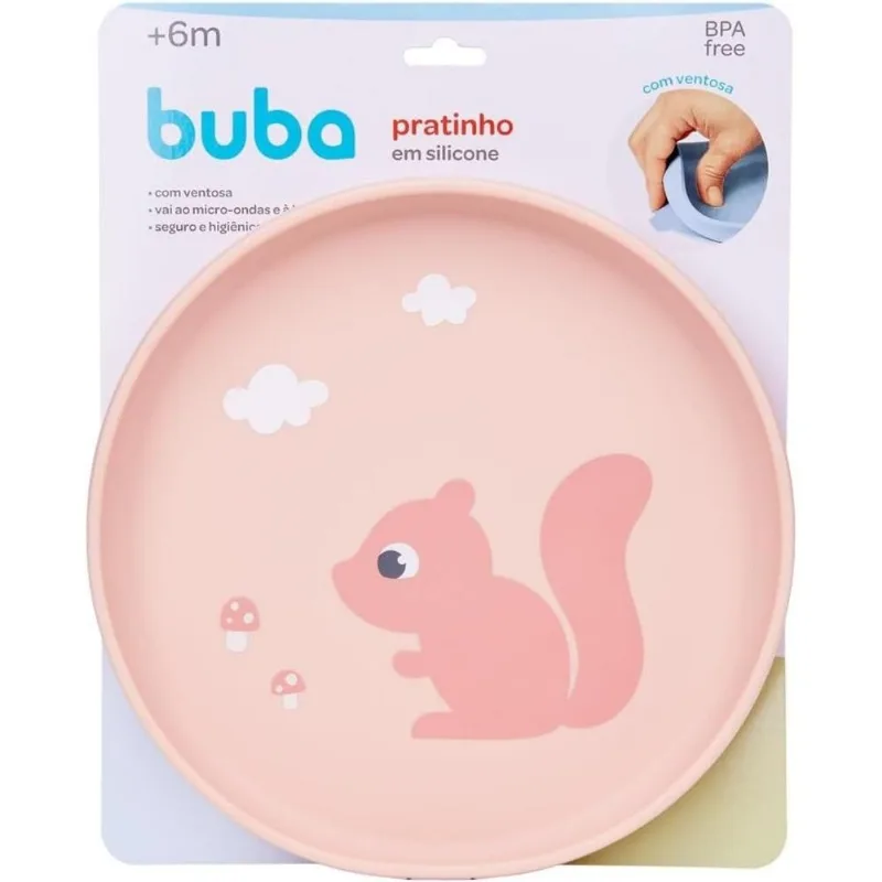 Pratinho Em Silicone Ventosa Cloudy Esquilo Buba 20890