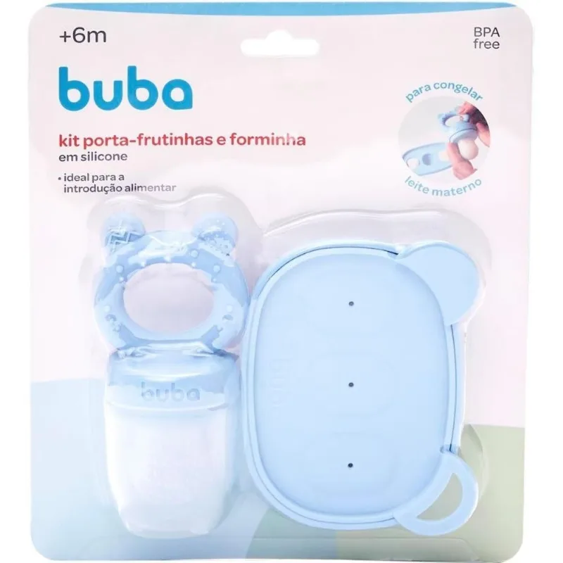 Kit Porta Frutinhas E Forminha Silicone Azul Buba - 20897