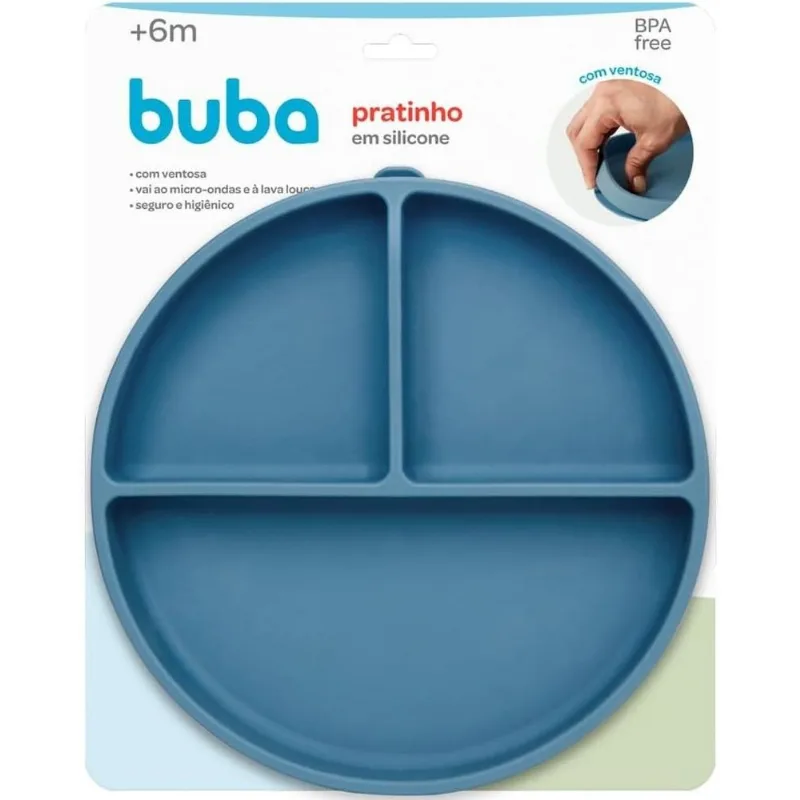 Pratinho Em Silicone Com Ventosa Azul Escuro Buba - 20962