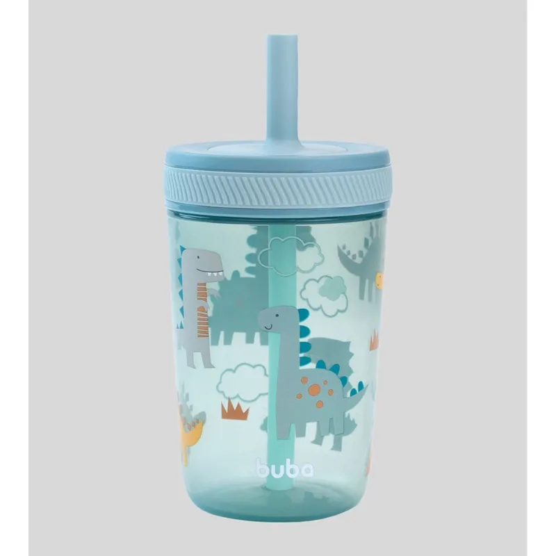 Copo Antivazamento com Canudo Magic Dino 400ml Dino
