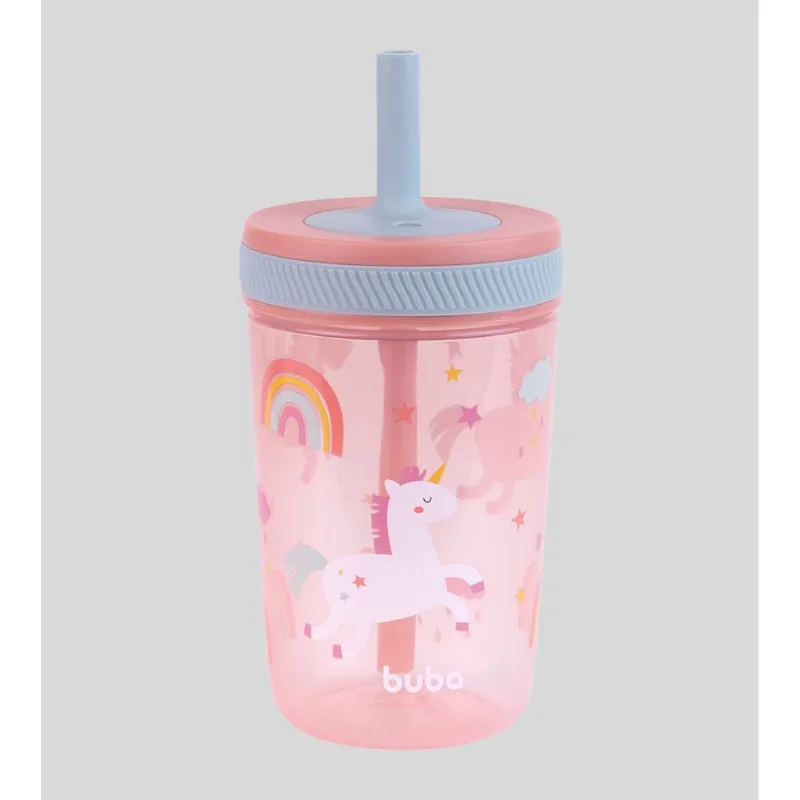 Copo Antivazamento com Canudo Magic Unicórnio 400ml Unic?rnio